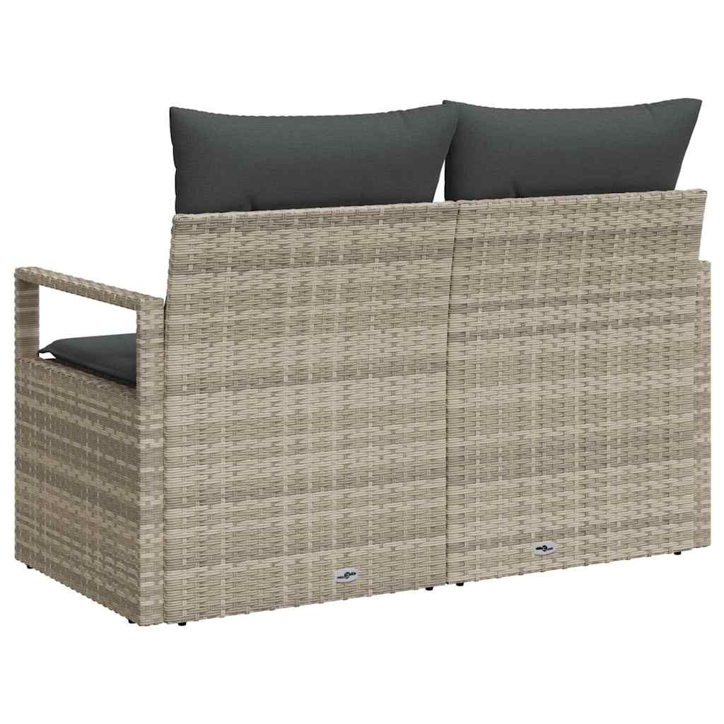 Gartensofa mit Kissen Grau 120 x 62 x 69cm Poly-Rattan